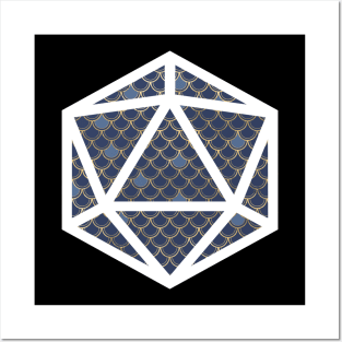 D20 Decal Badge - Scales Blue Posters and Art